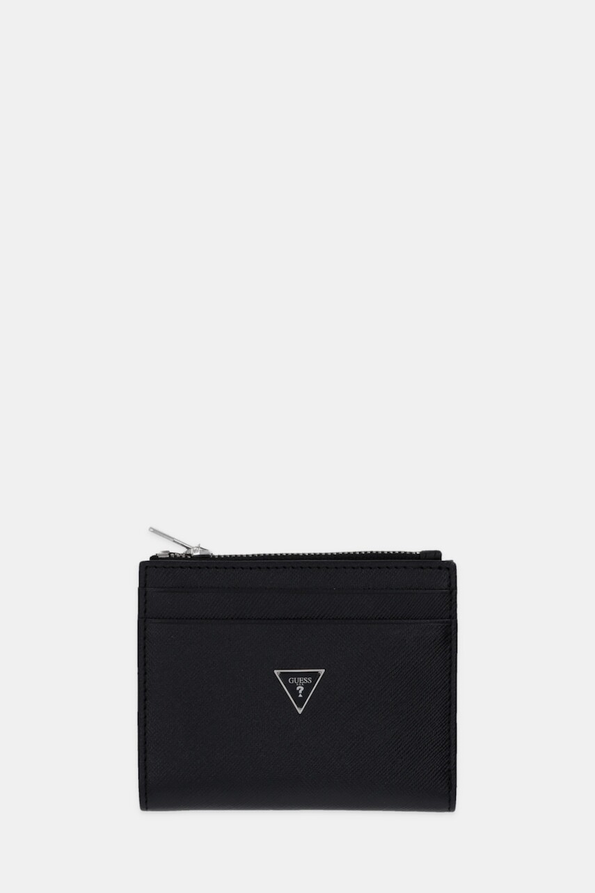 Kožená peňaženka Guess MILANO čierna farba, SMMASL LEA03