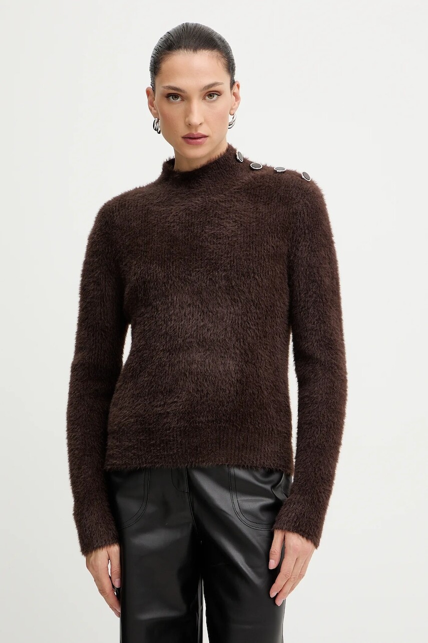 Sveter Morgan hnedá farba, s rolákom, MFENNY