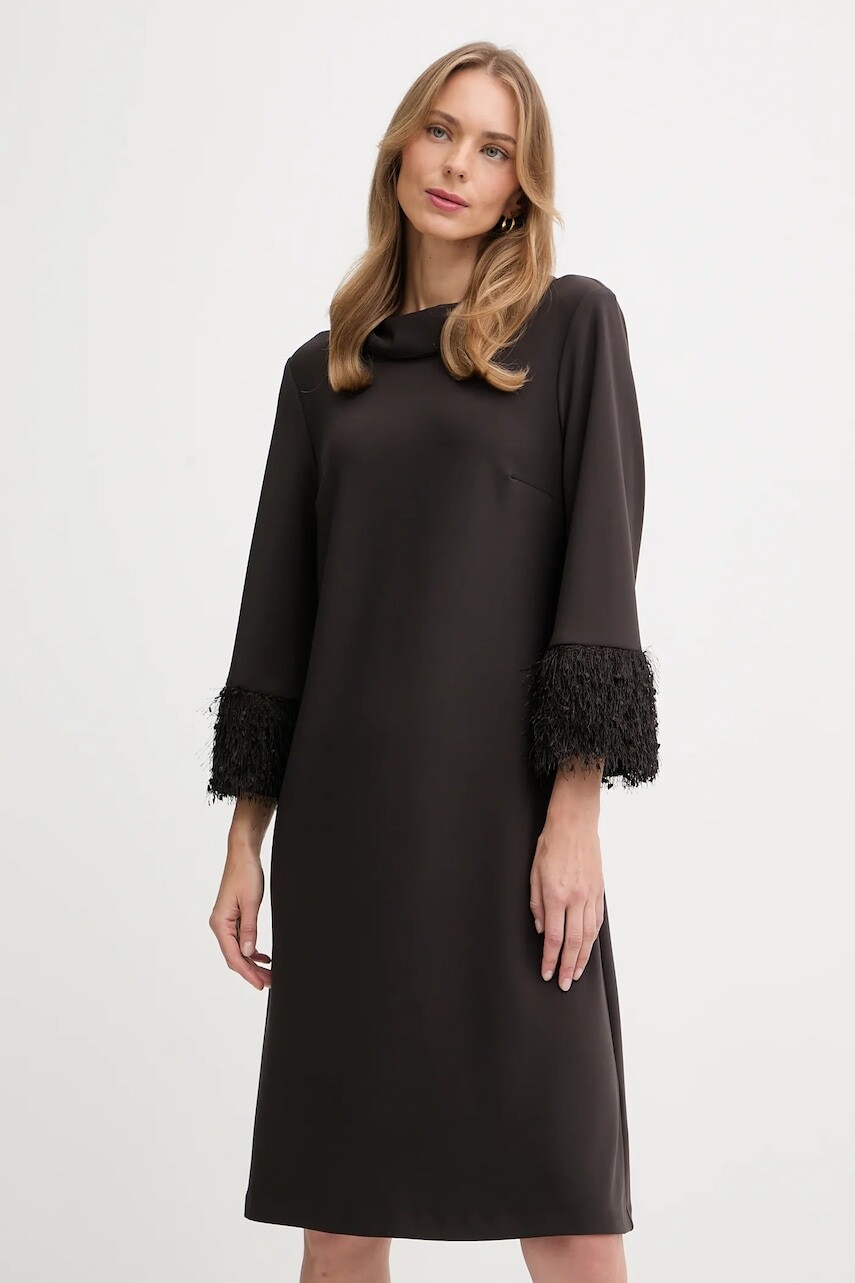 Šaty Joseph Ribkoff hnedá farba, midi, rovný strih, 253054F25