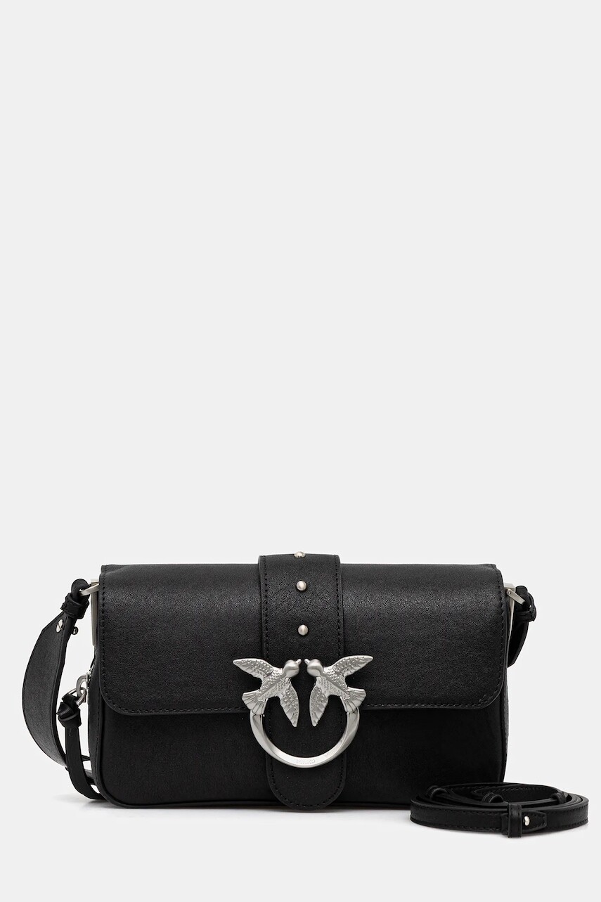 Kožená kabelka Pinko čierna farba, 105345 A2JG