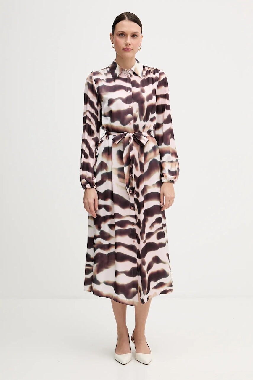 Šaty Marc Aurel ružová farba, midi, rovný strih, 6576-1000-24817