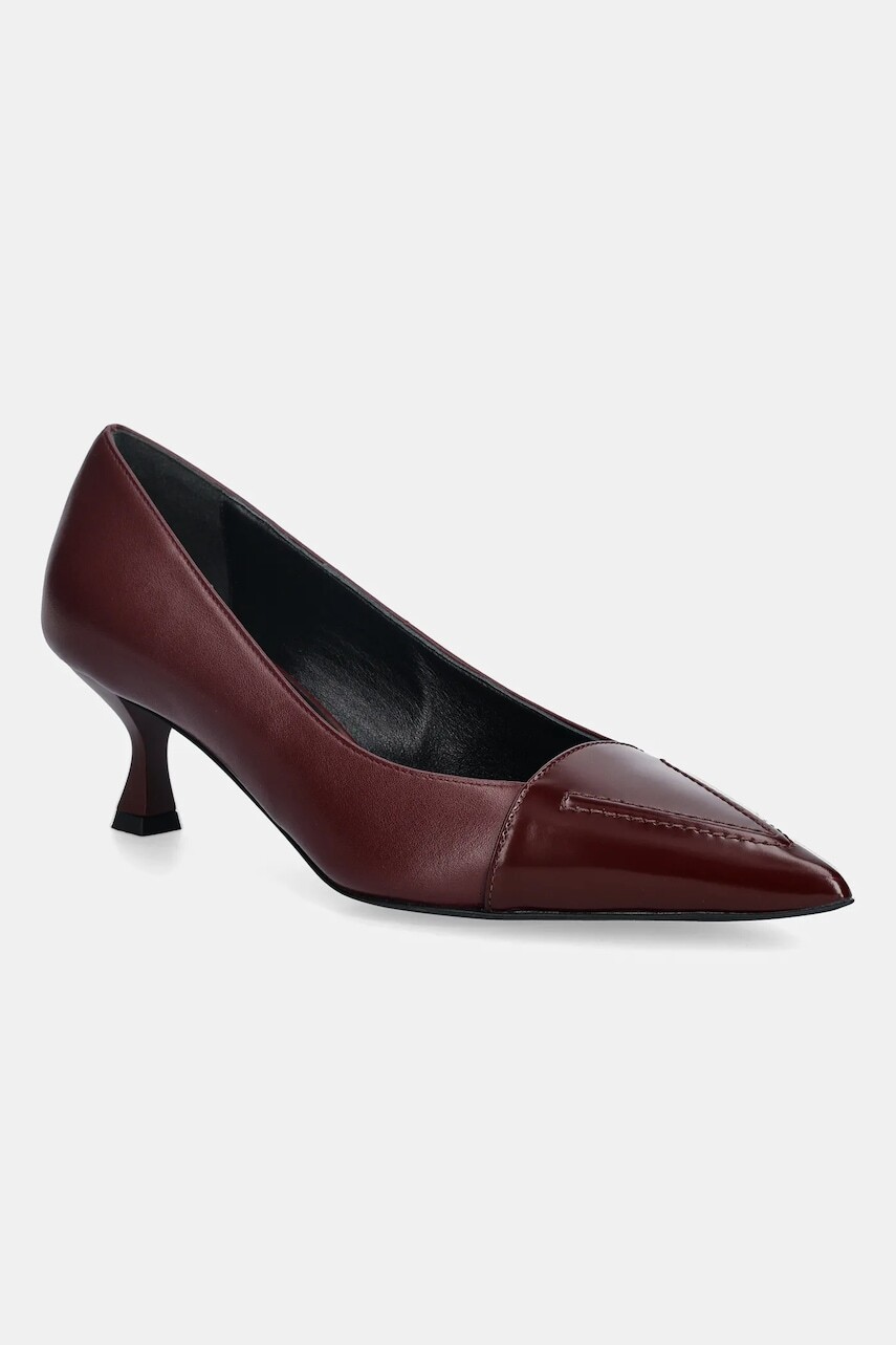 Kožené lodičky Love Moschino bordová farba, JA10535G0NIA455A