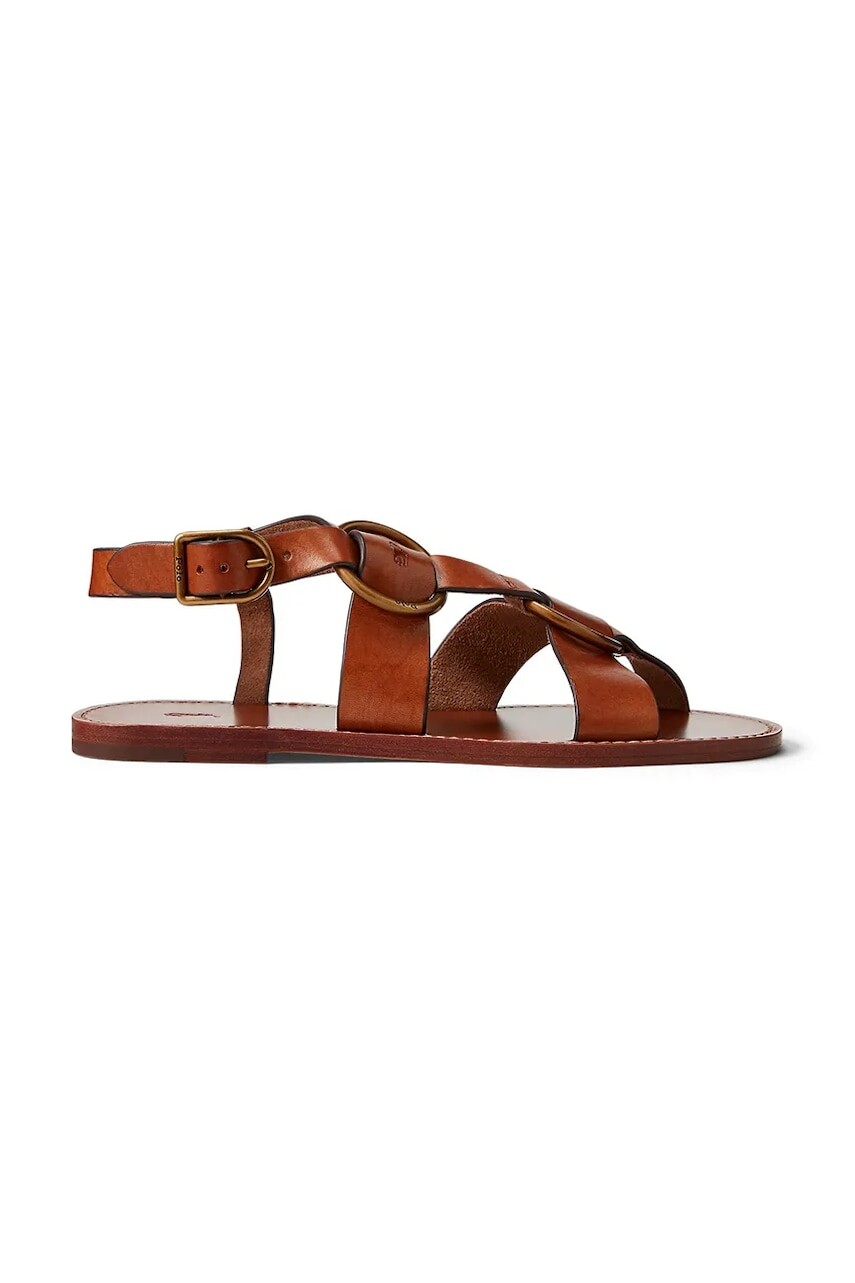 Kožené sandále Polo Ralph Lauren Plo Rng Sandal hnedá farba, 818923266001