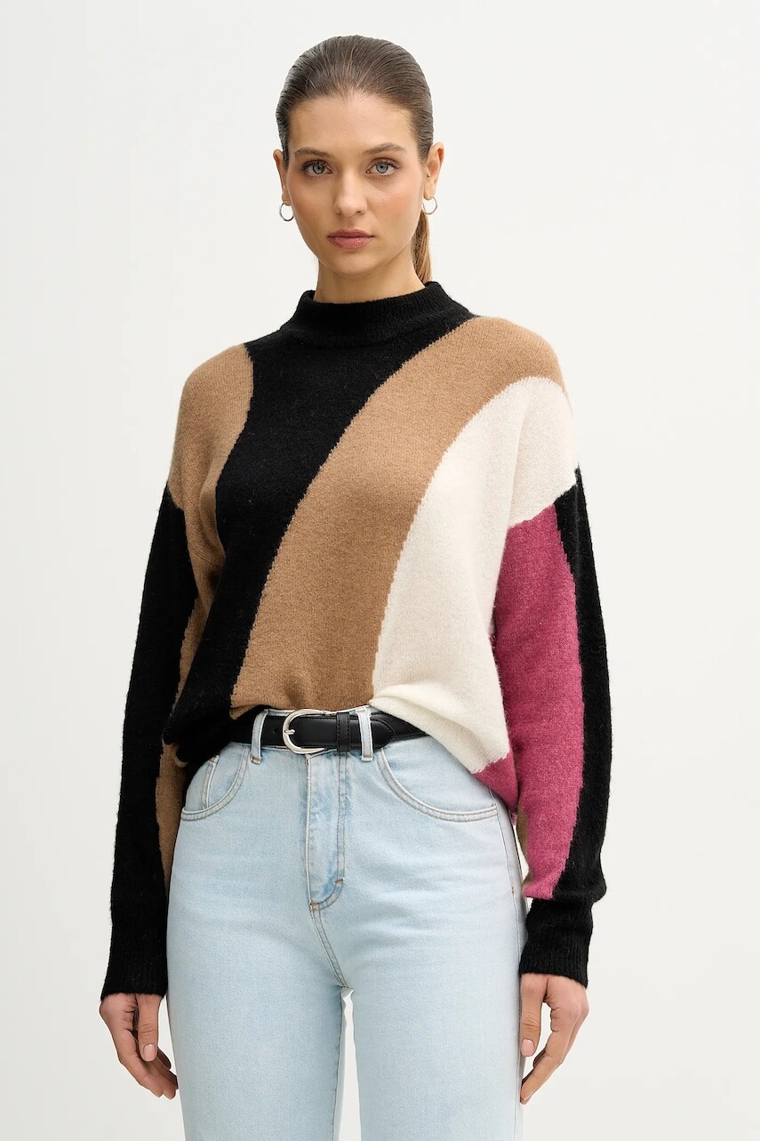 Sveter s prímesou vlny United Colors of Benetton čierna farba, ľahký, 11CZE10ER