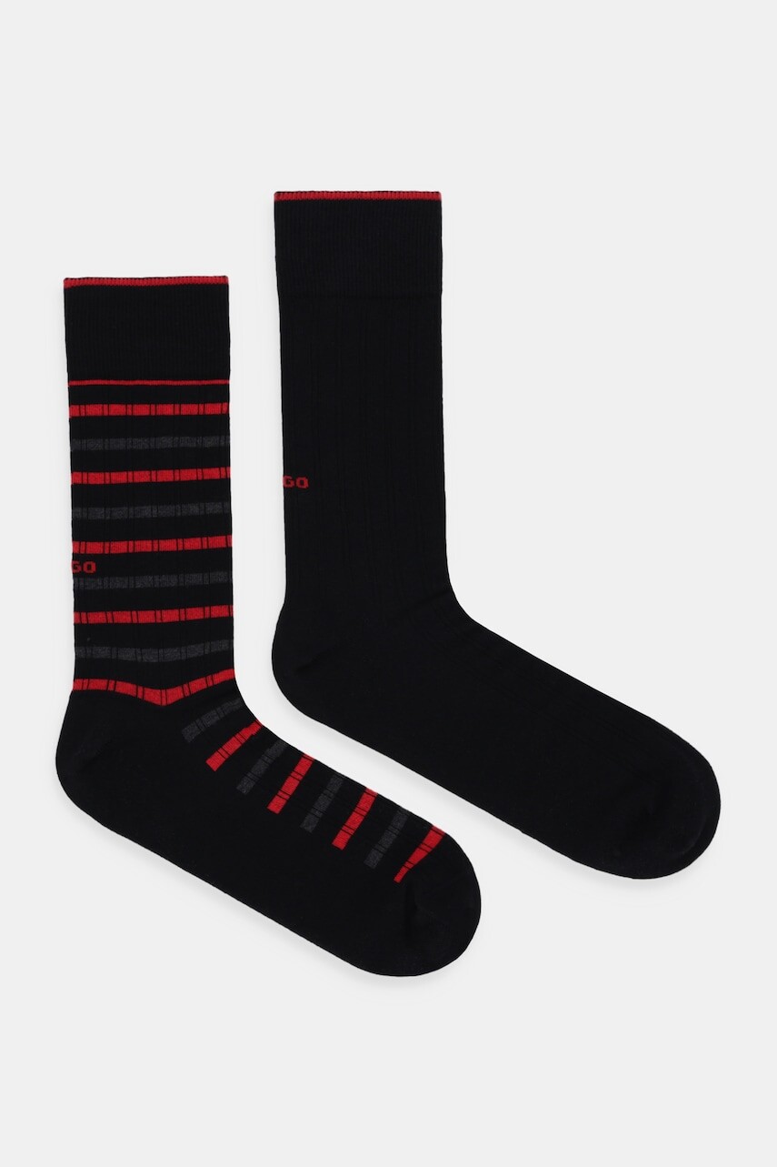 Ponožky HUGO 2-pak čierna farba, 50553196