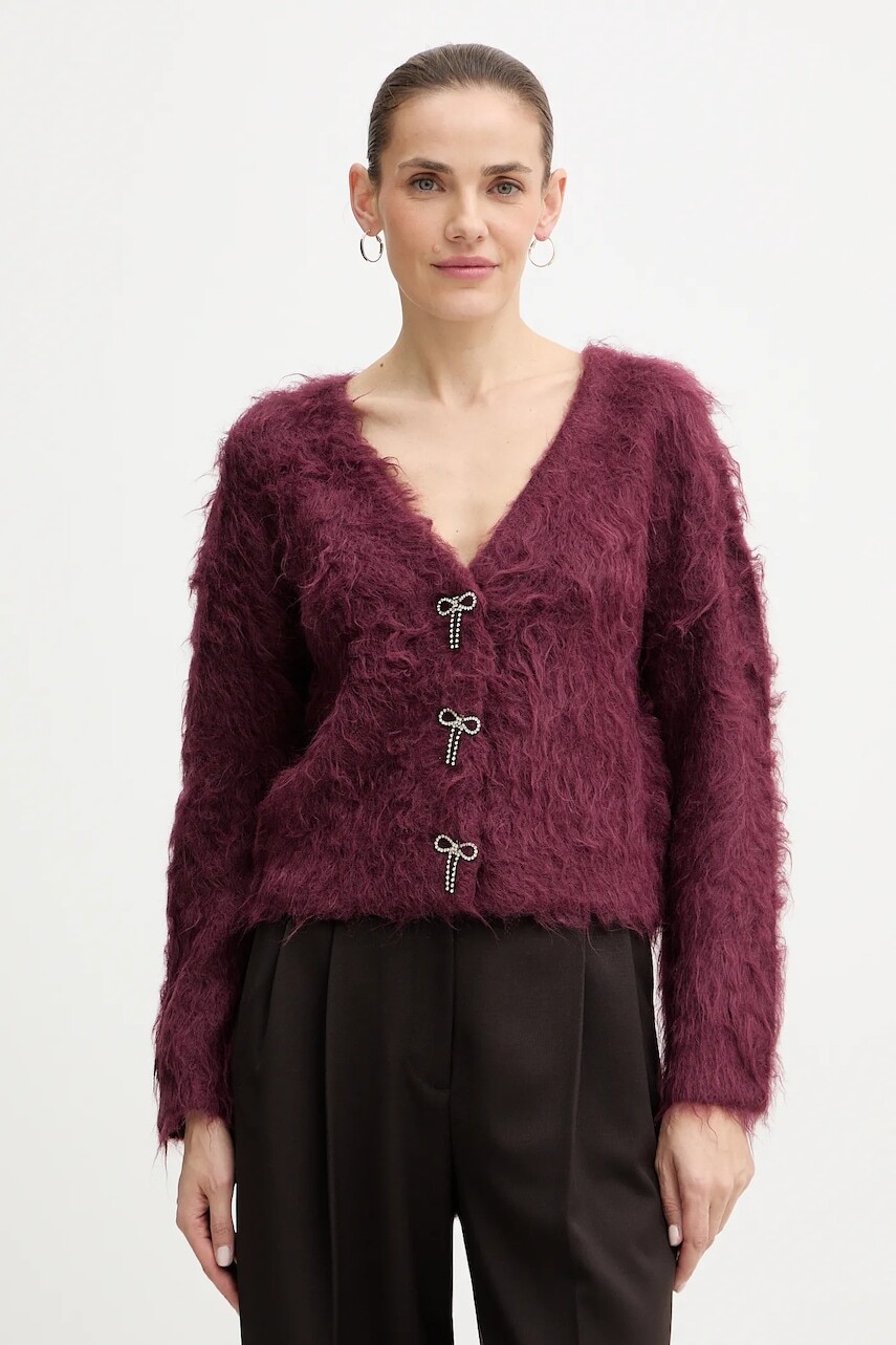 Kardigán s prímesov alpaky Guess TOMIKO bordová farba, W5BR91 Z3JI2