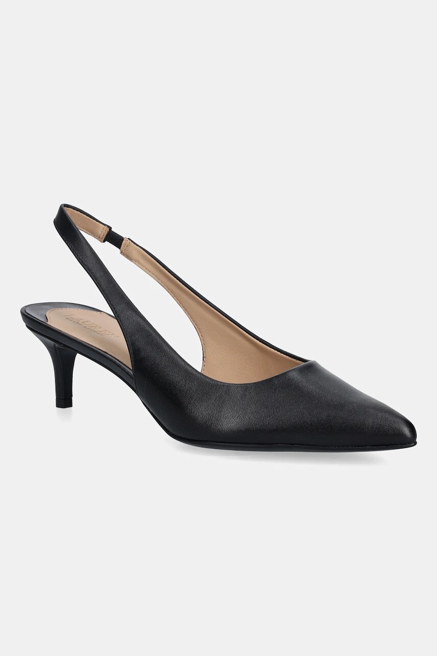 Kožené lodičky Lauren Ralph Lauren Lolah II čierna farba, 802P09033001