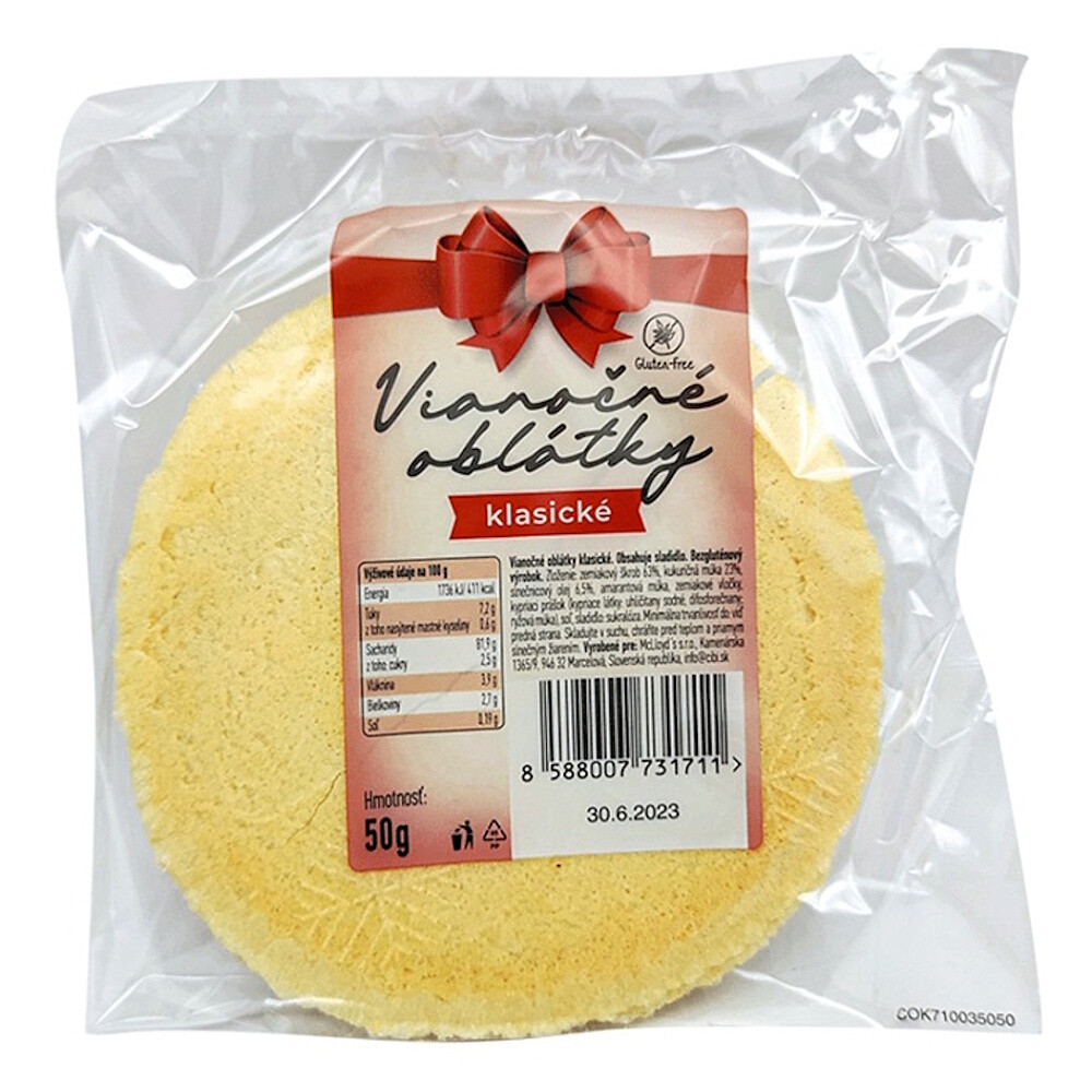 CIBI Vianočné oblátky klasik bez lepku 50 g