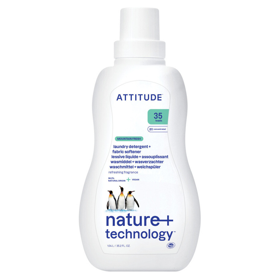 ATTITUDE Prací gél a aviváž 2 v 1 Mountain Essentials 35 praní 1050 ml