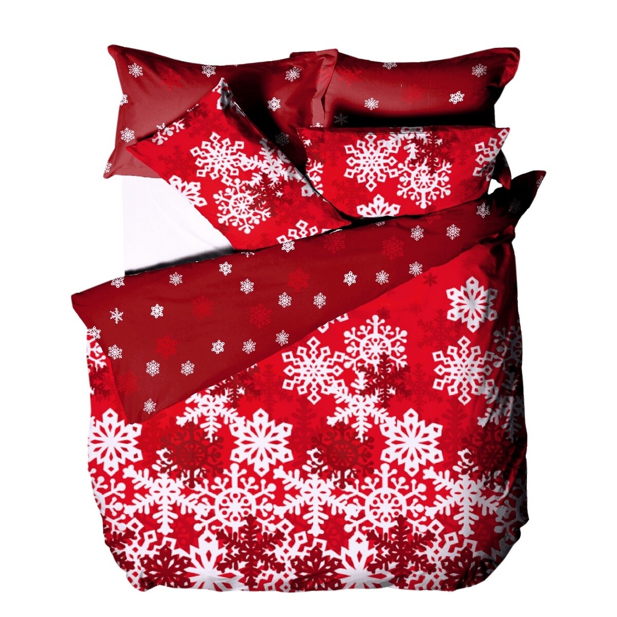 B.E.S. Petrovice Flanelové obliečky Červená zimná rozprávka, 140 x 200 cm, 70 x 90 cm