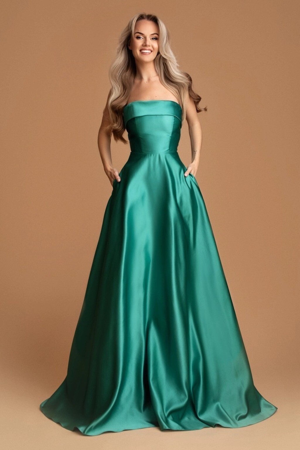 Eva & Lola Tyrkysové spoločenské šaty Veľkosť: M