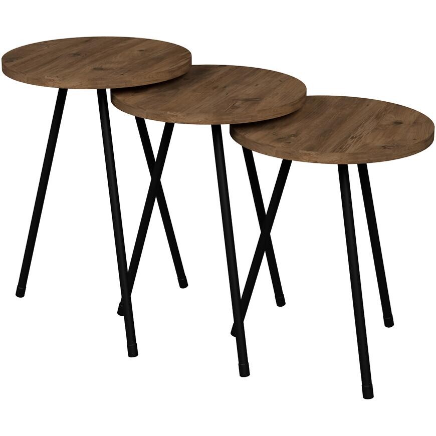 Súprava stolíkov Fd–3pcts-001 Prirodzené/Čierna