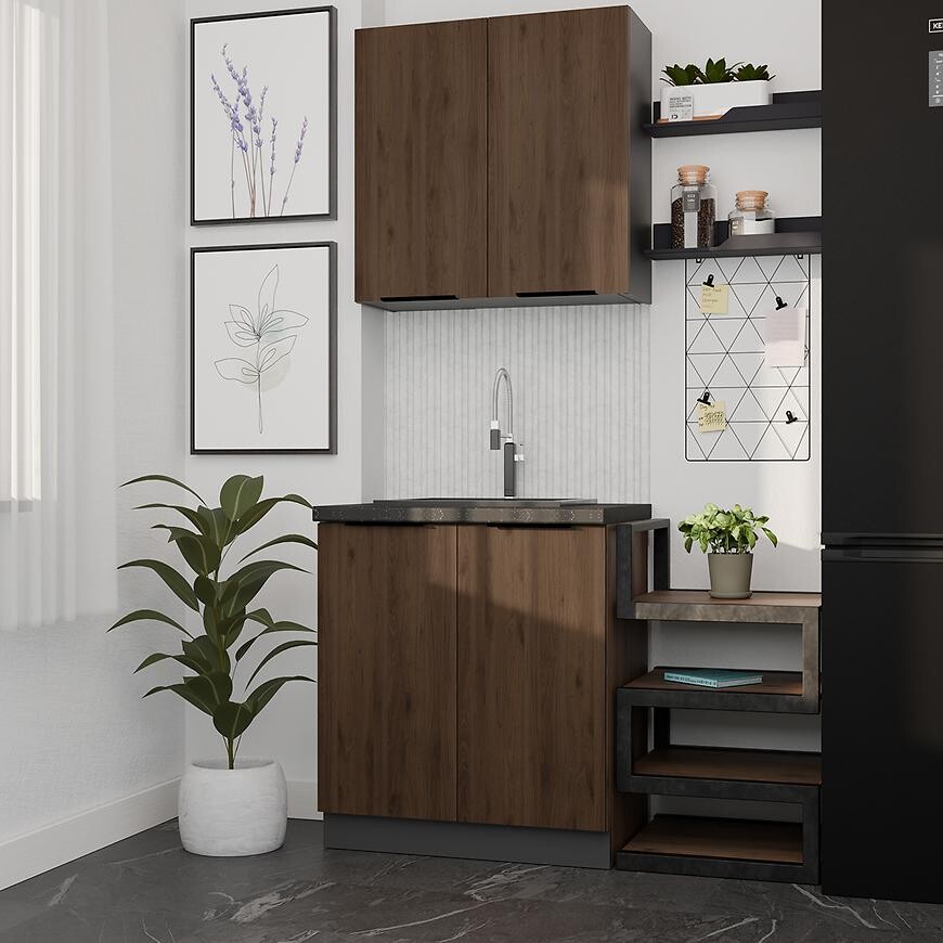 Kuchynská Linka Monza Orech Okapi 80 cm bez pracovnej dosky