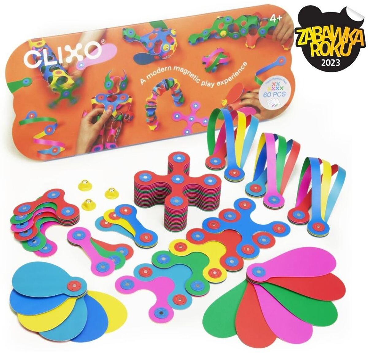 Magnetické kocky Clixo Super Rainbow, 60 prvkov