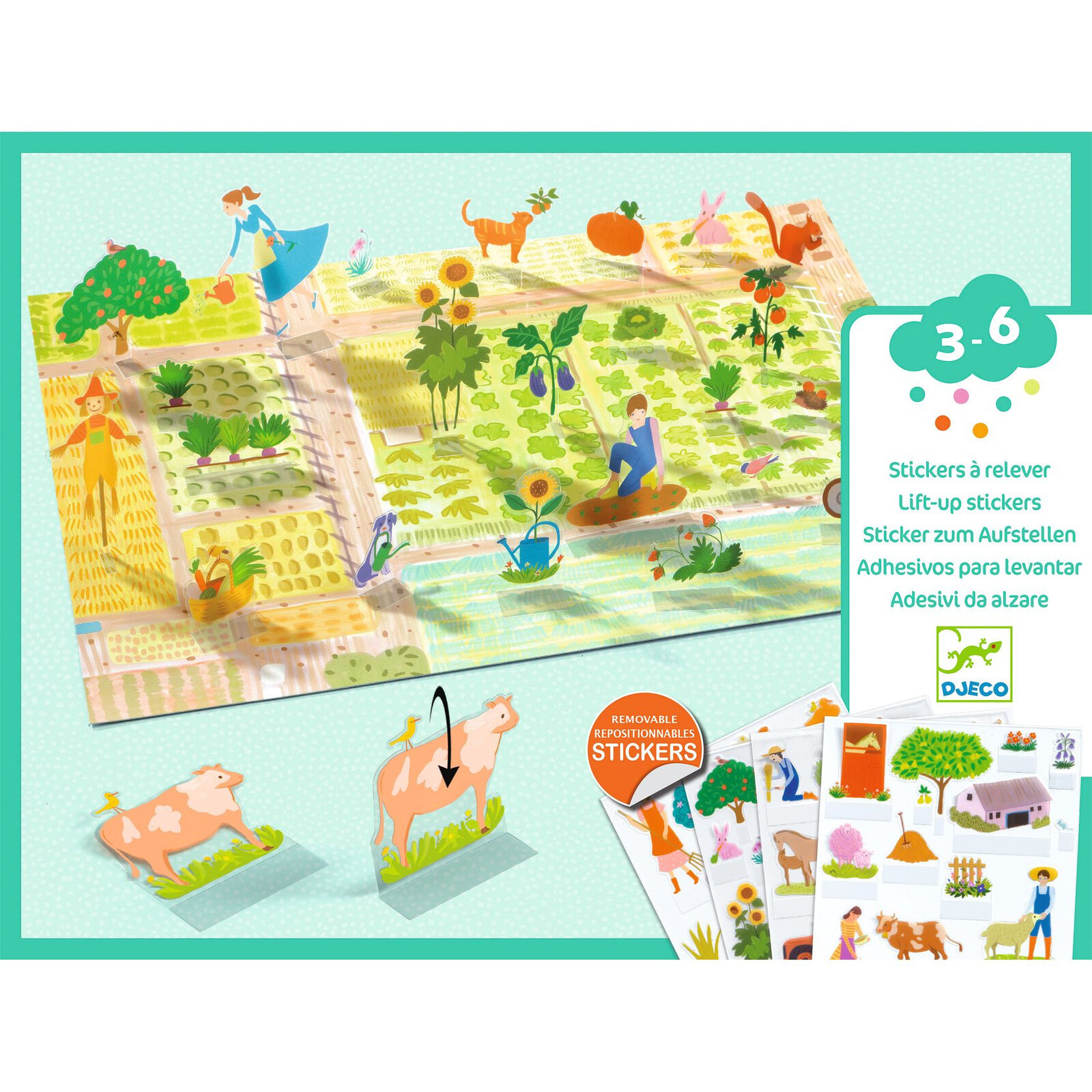 Kreatívna súprava so zdvíhacími samolepkami – 3D scény – farma