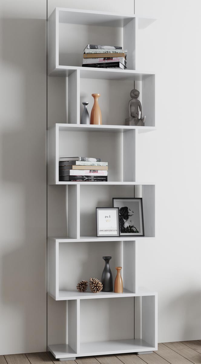 Stojaci regál Palusa L, biely