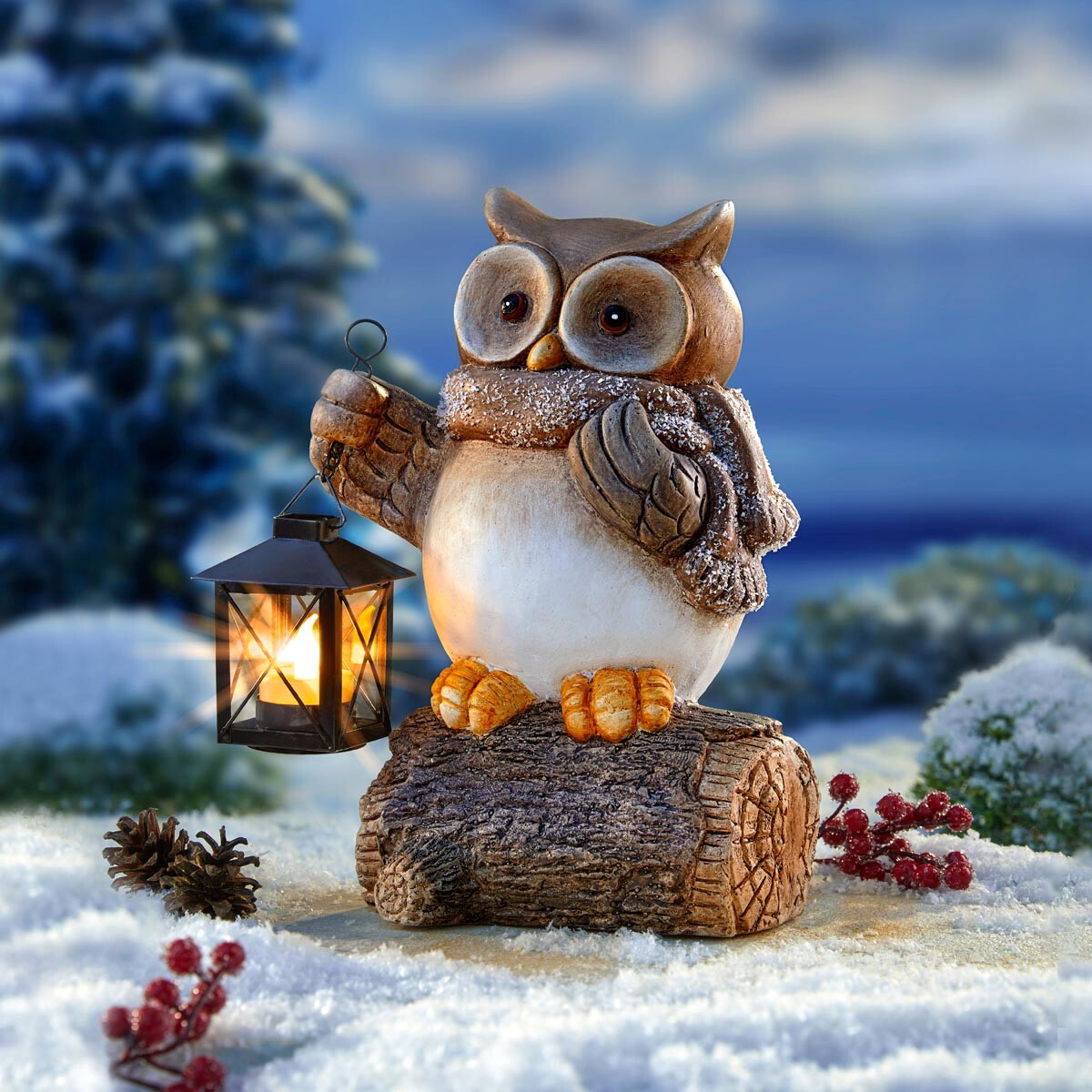 Dekorácia Sova s lampášom
