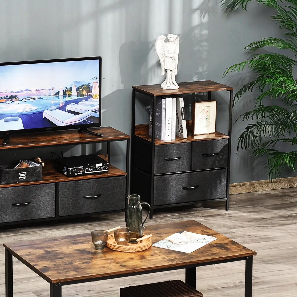 Komoda s 3 zásuvkami, čierna