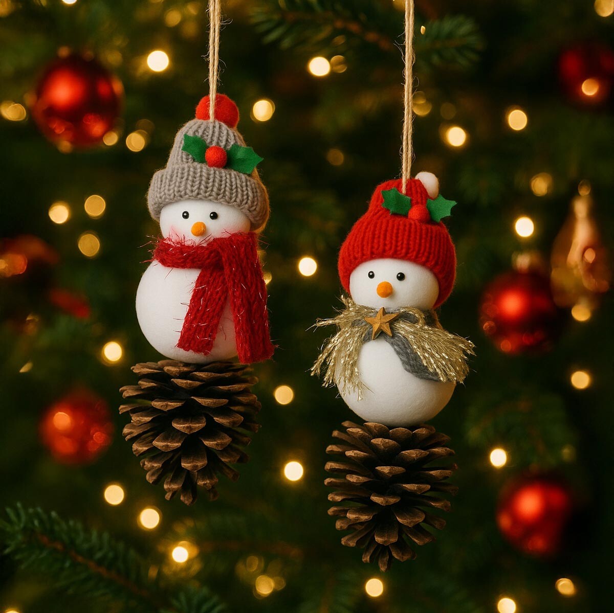 Vianočné ozdoby Snehuliaci, sada 2 ks