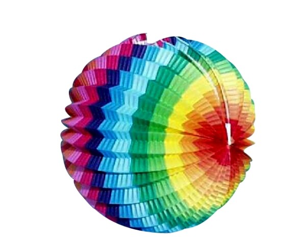 Dúhový lampion guľa 15cm