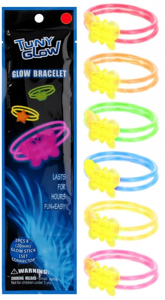 Náramok fluorescenčný s doplnkami mix