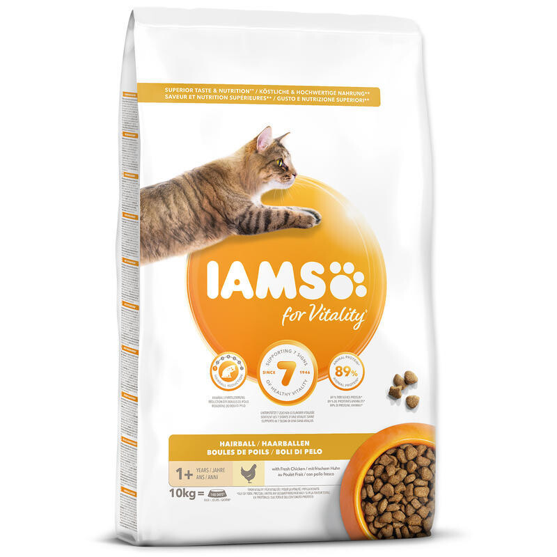 IAMS for Vitality Adult Cat Food Hairball Reduction with Fresh Chicken