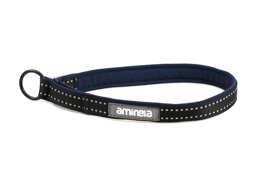 Aminela jednoduché vodítko nepodšité Sport & City 150cm/20mm, námořnická modrá/černá