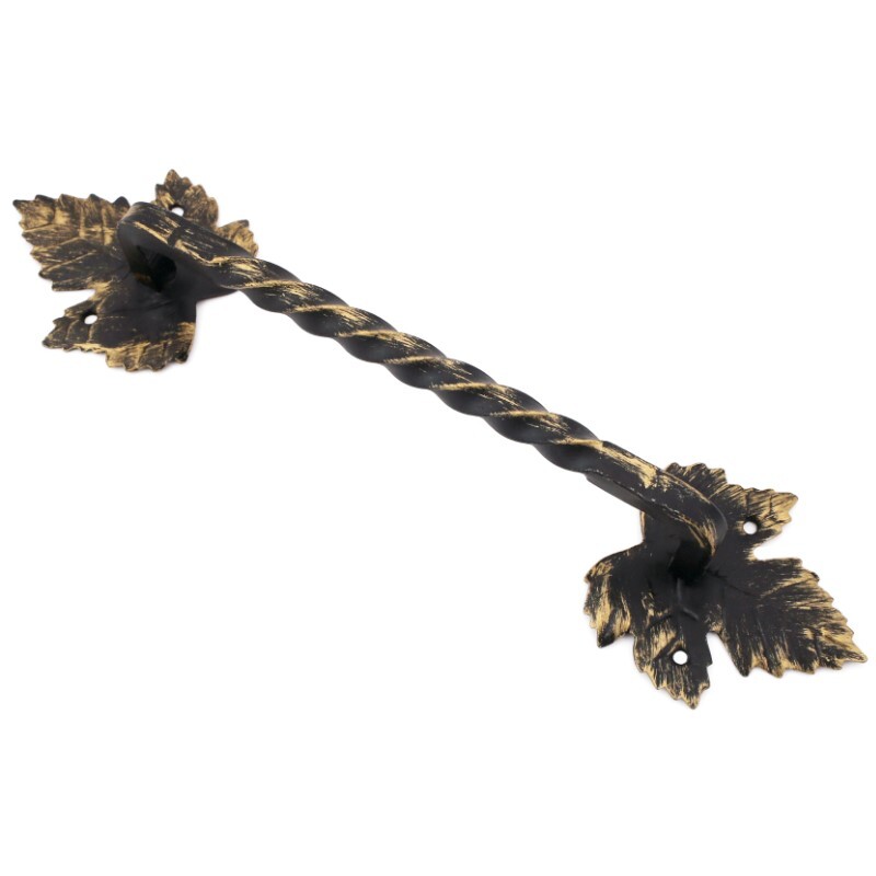 Kované ozdobné madlo KOVAL 210/360 mm javorový list - zlatá