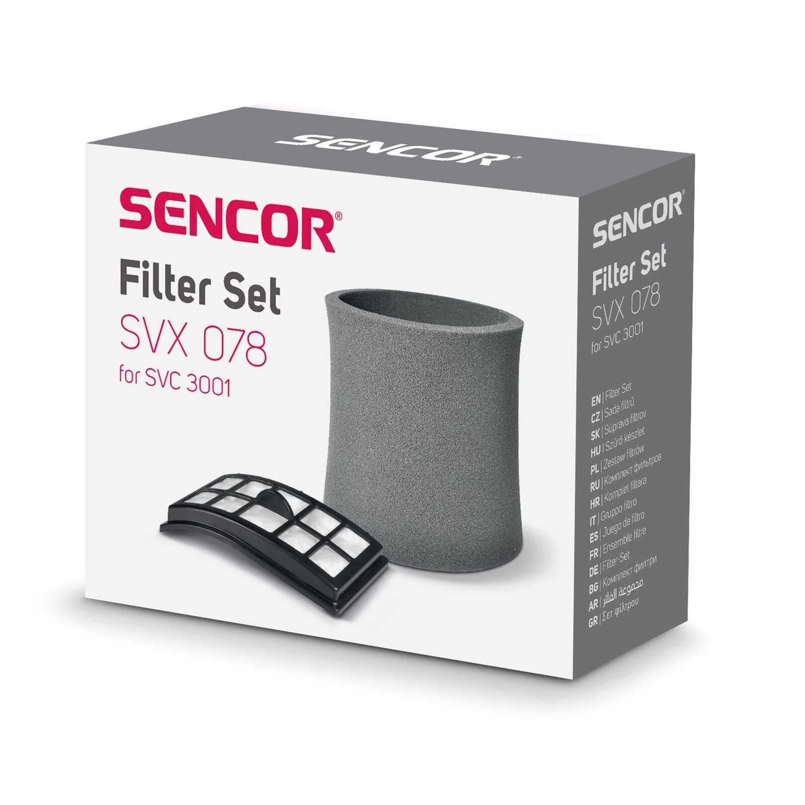 Sencor SVX 078  Súprava filtrov Náhradná súprava filtrov k SVC 3001, vhodné pre model s kazetou HEPA, .