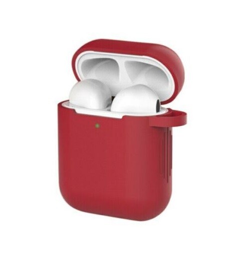 Silikónové puzdro pre Airpods 1 a 2 s karabínou - Vínová