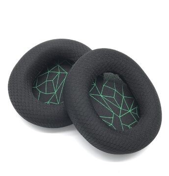 Náhradné náušníky pre slúchadlá SteelSeries Arctis - Čierne so zeleným vzorom, látkové