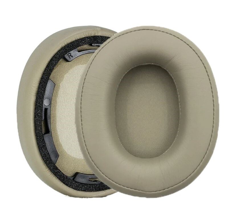 Náhradné náušníky pre slúchadlá Audio Technica ATH-SR50, SR50BT - Béžové, kožené