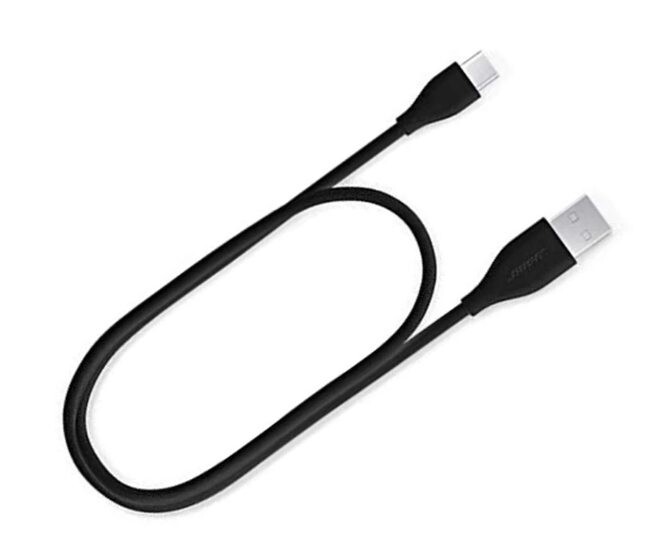 Nabíjací kábel USB-A a USB-C pre slúchadlá Bose QuietComfort 45, Bose 700 a NC700 - Čierny, 50 cm