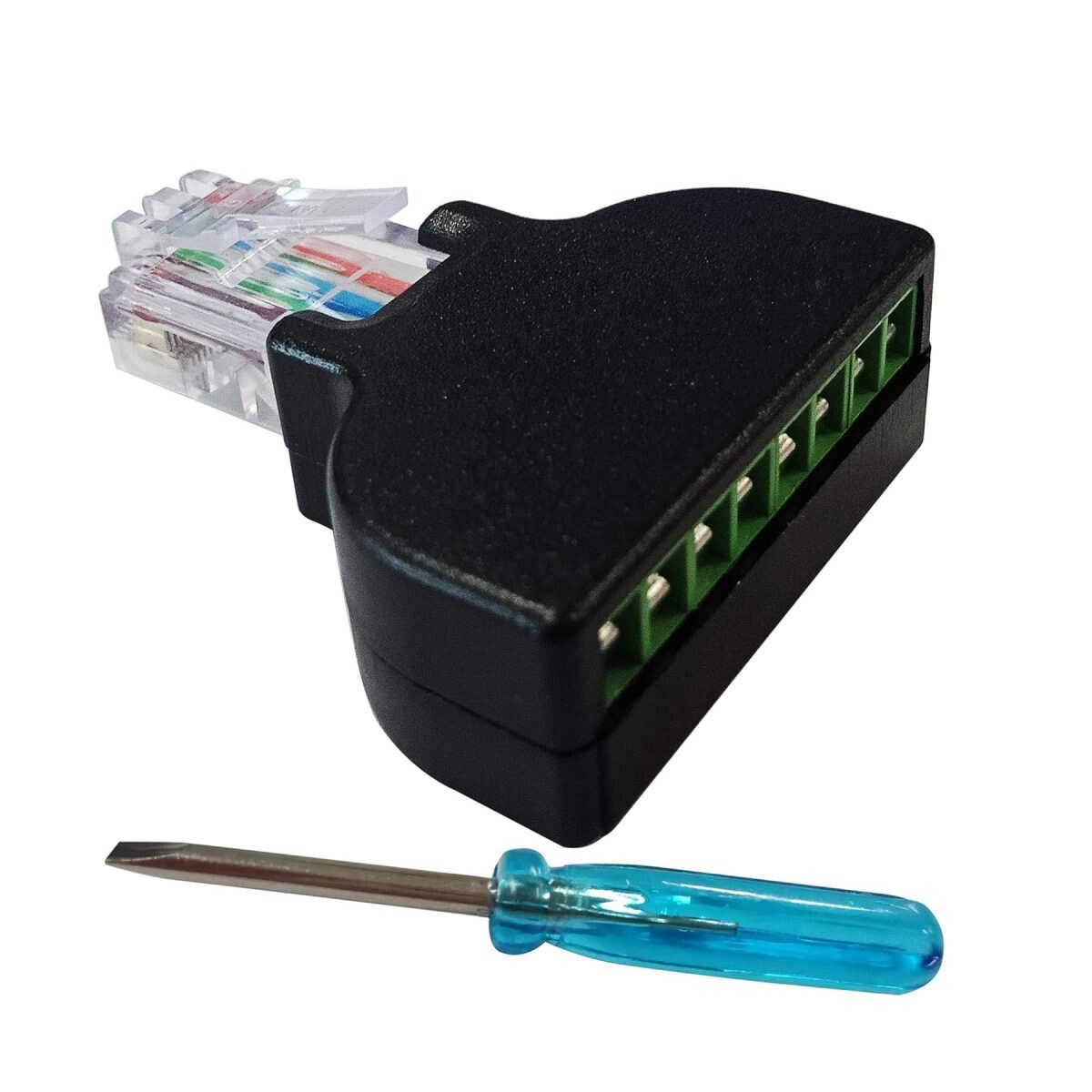 Adaptér RJ45 na svorkovnici 8 pinov - Samec