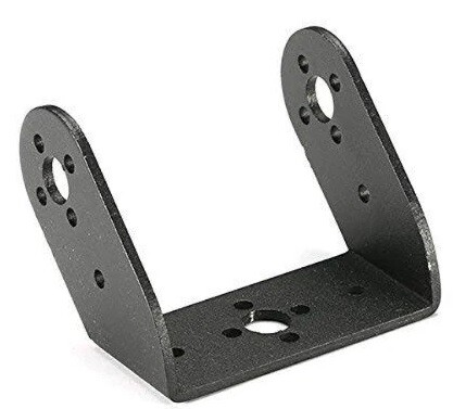Hliníkový držiak servomotora UD – diagonálny, čierny, 56x41mm (pre MG995/MG996)