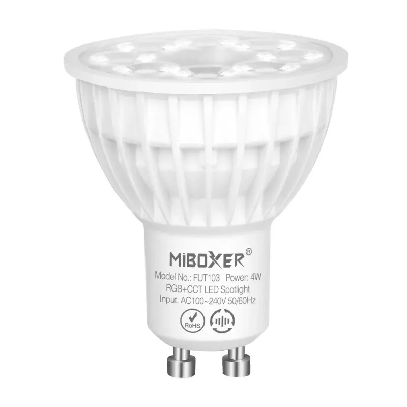 MiBoxer LED žiarovka GU10 ovládaná cez 2,4 Ghz, RGB + CCT