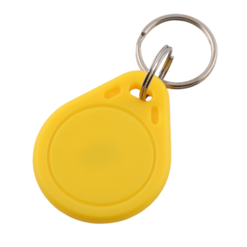 RFID kľúčenka 13.56 MHz - čip Classic 1K, vodeodolná, Žltá