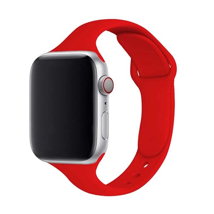 Marvelli - Dámsky jednofarebný remienok na Apple Watch - Červený Veľkosť: 42/44/45/46/49mm, Obvod: S-M (menší až stredný obvod zápästia), Farba:…