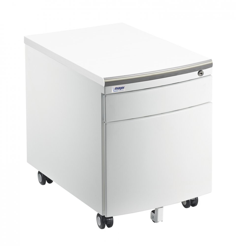 Pojazdný kontajner Mayer 32W8 W — biely, biela doska