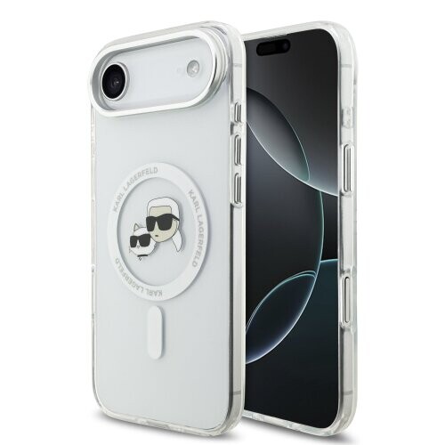 Karl Lagerfeld IML K&CH Heads Metal Frame MagSafe Zadní Kryt pro iPhone Air Transparent
