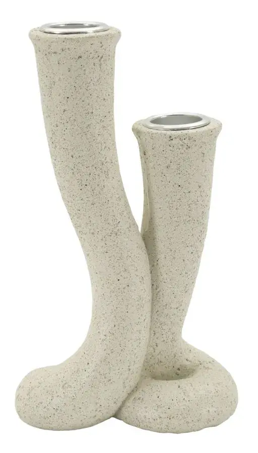 Designový svícen Stons 17,5 cm krémový