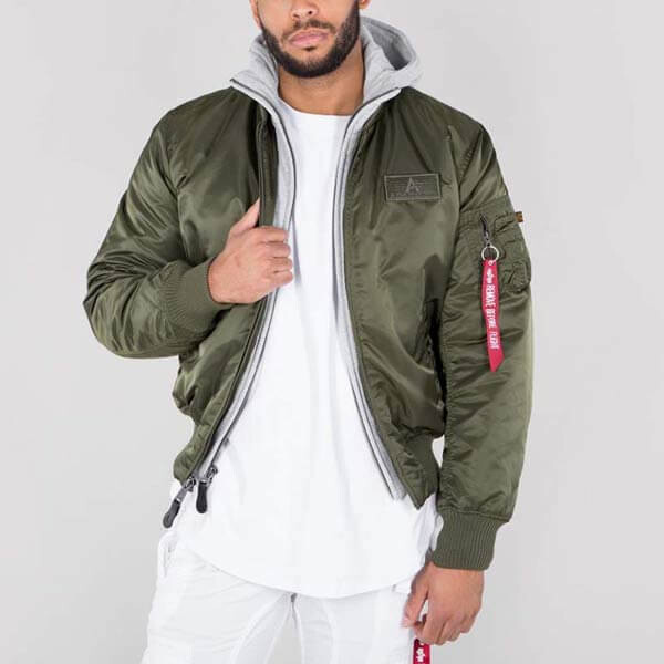 Bombera Alpha Industries MA-1 D-Tec Jacket Dark Green - L