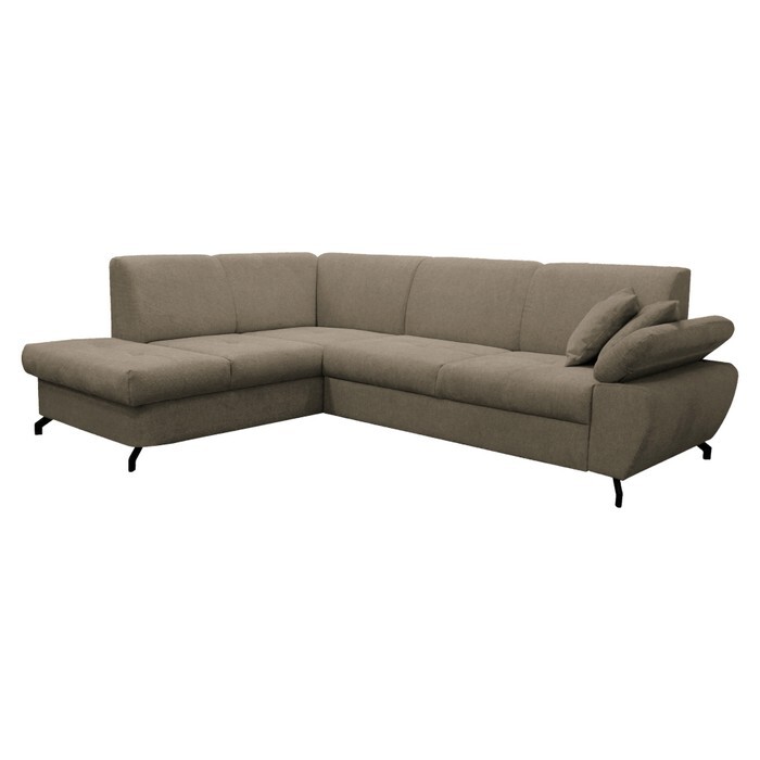 KONDELA Cohen Roh L rohová sedačka s rozkladom hnedá / čierna