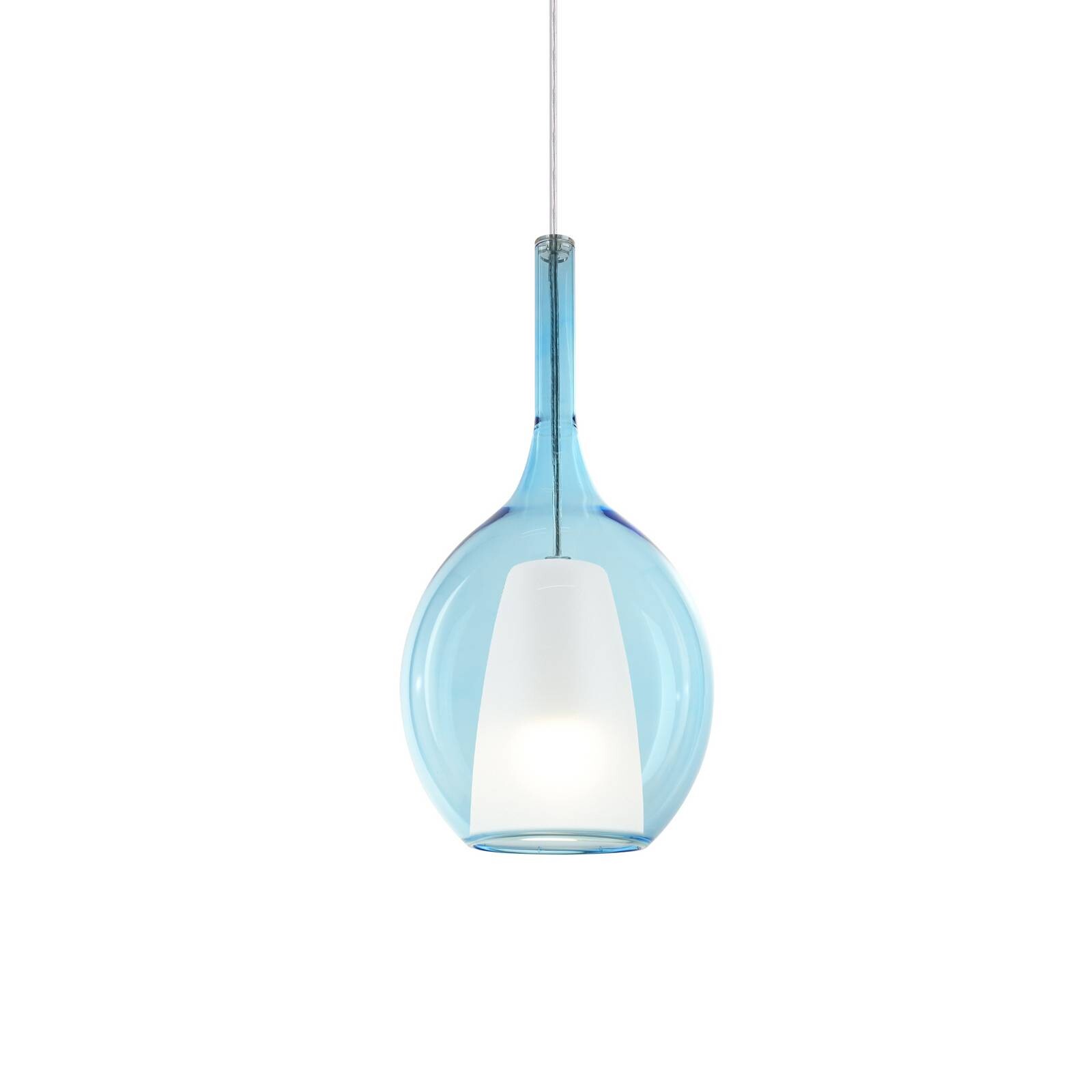Ideal Lux závesné svietidlo Kalique 2, modré, Ø 18 cm, plast