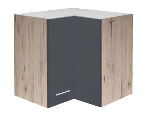 Horná rohová kuchynská skrinka Tiago, dub san remo / sivá, šírka 60 cm%