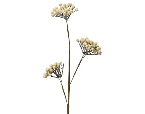 Umelá kvetina Krémové bobule na stonke, 50 cm%