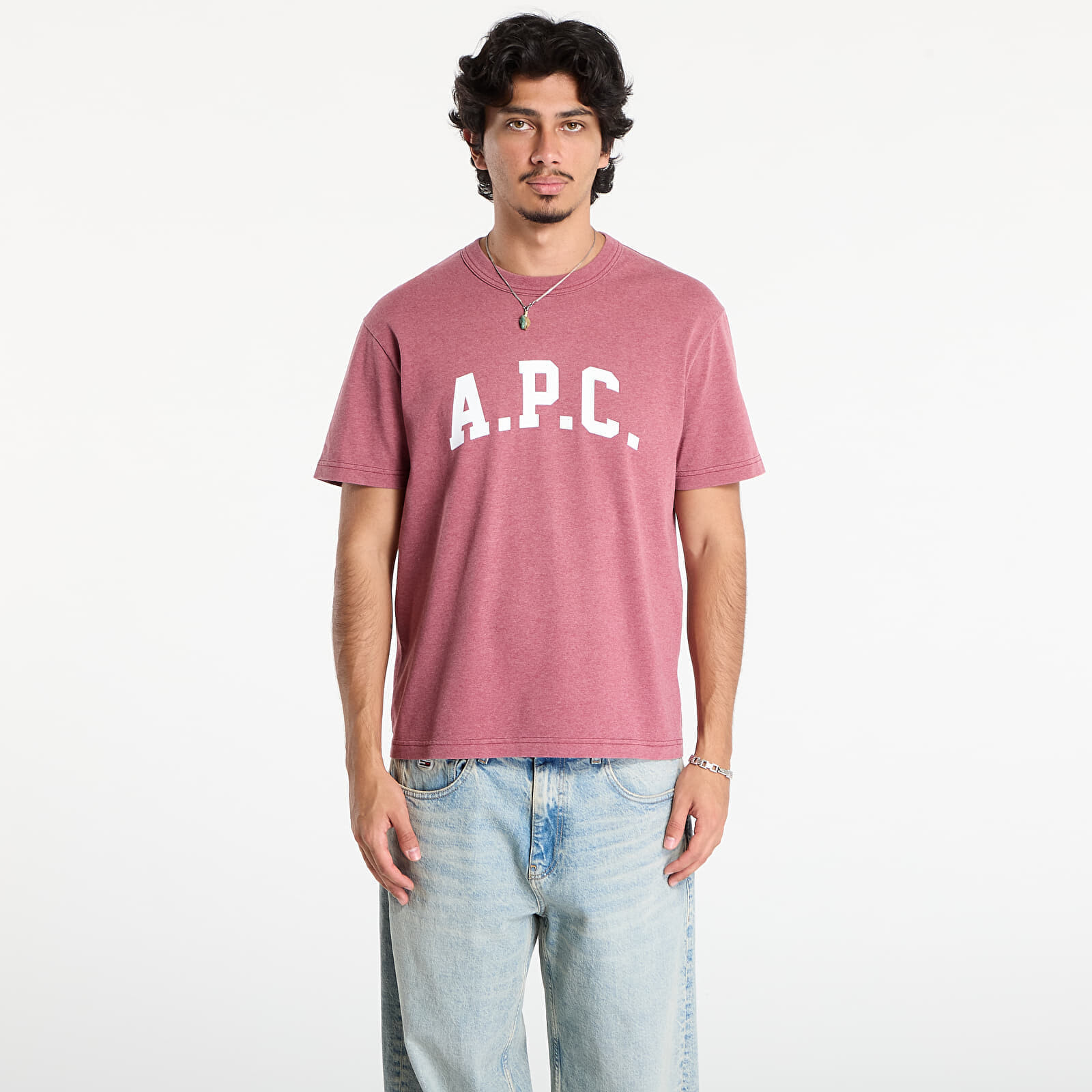 Tričko A.P.C. T-Shirt Marcus Rouge Fonce Blanc M