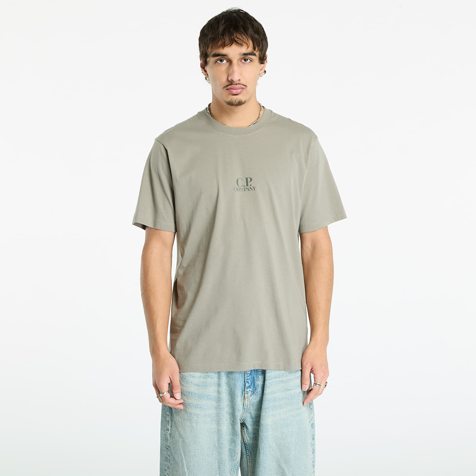 Tričko C.P. Company 30/1 Jersey British Sailor Short Sleeve Logo T-Shirt Fungi Grey XL