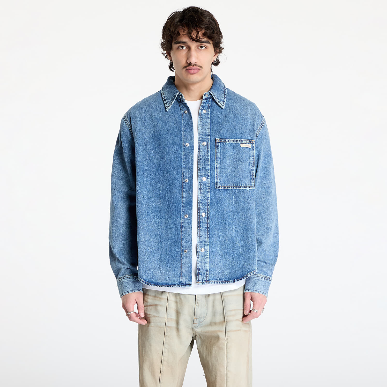 Košeľa Calvin Klein Jeans Regular Denim Shirt Denim Light XS