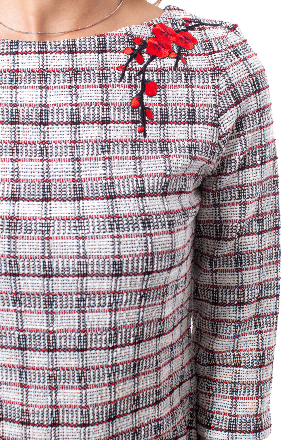 Desigual kárované šaty s 3/4 rukávmi